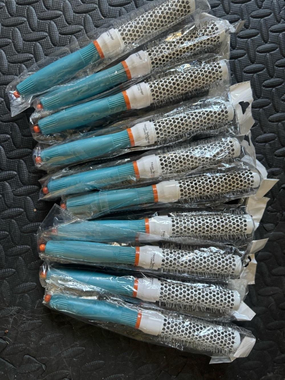Nano technology Teal Round Ceramic Barrel Hair Brushes - Pack of 10 size 25